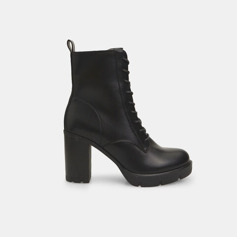 Botines con cordones de mujer con tacón, Negro Botines con cordones de mujer con tacón, Negro